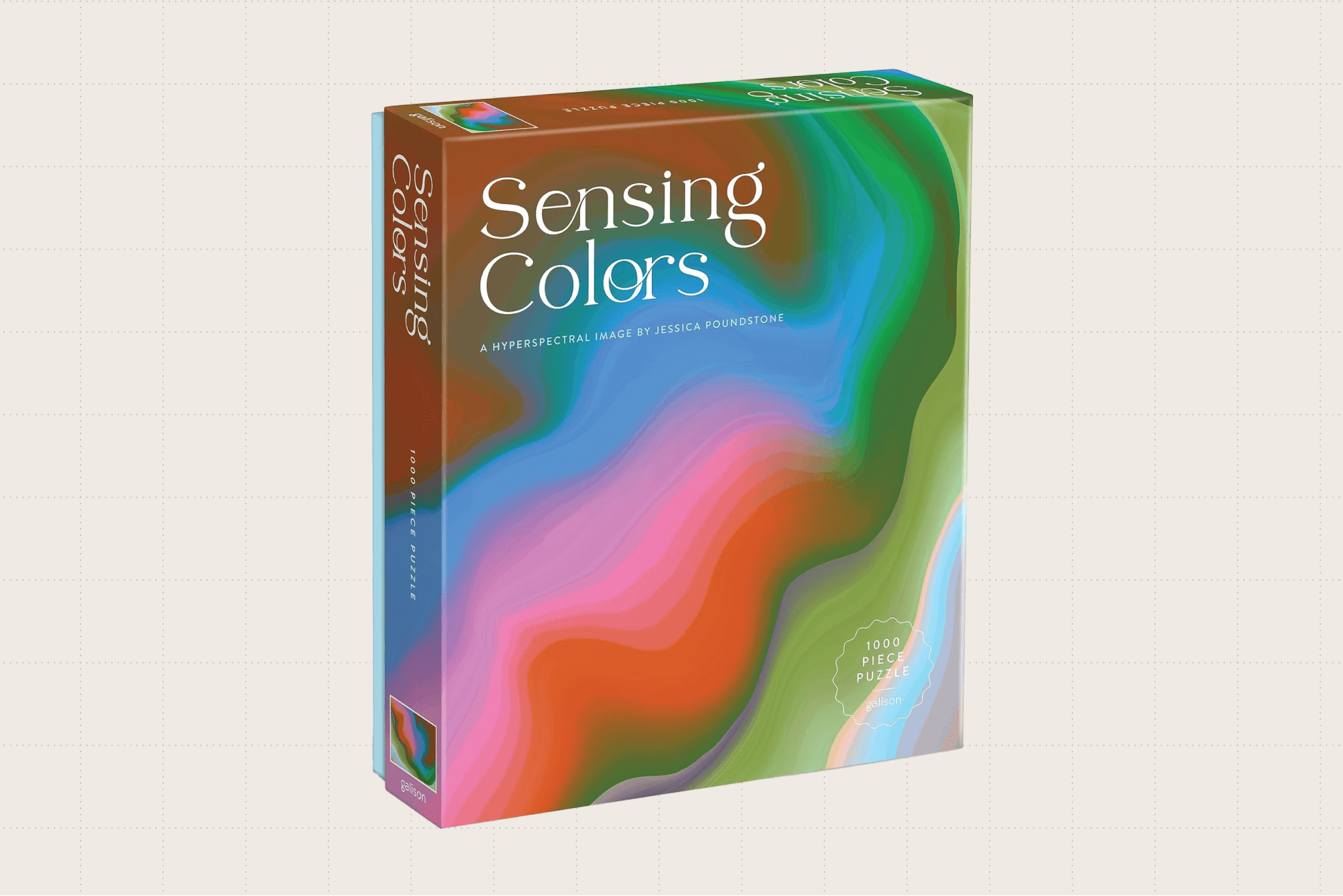 Galison Sensing Colors 1,000-piece puzzle shown in its multicolor box.